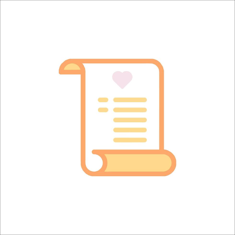 A scroll with a heart on it vector