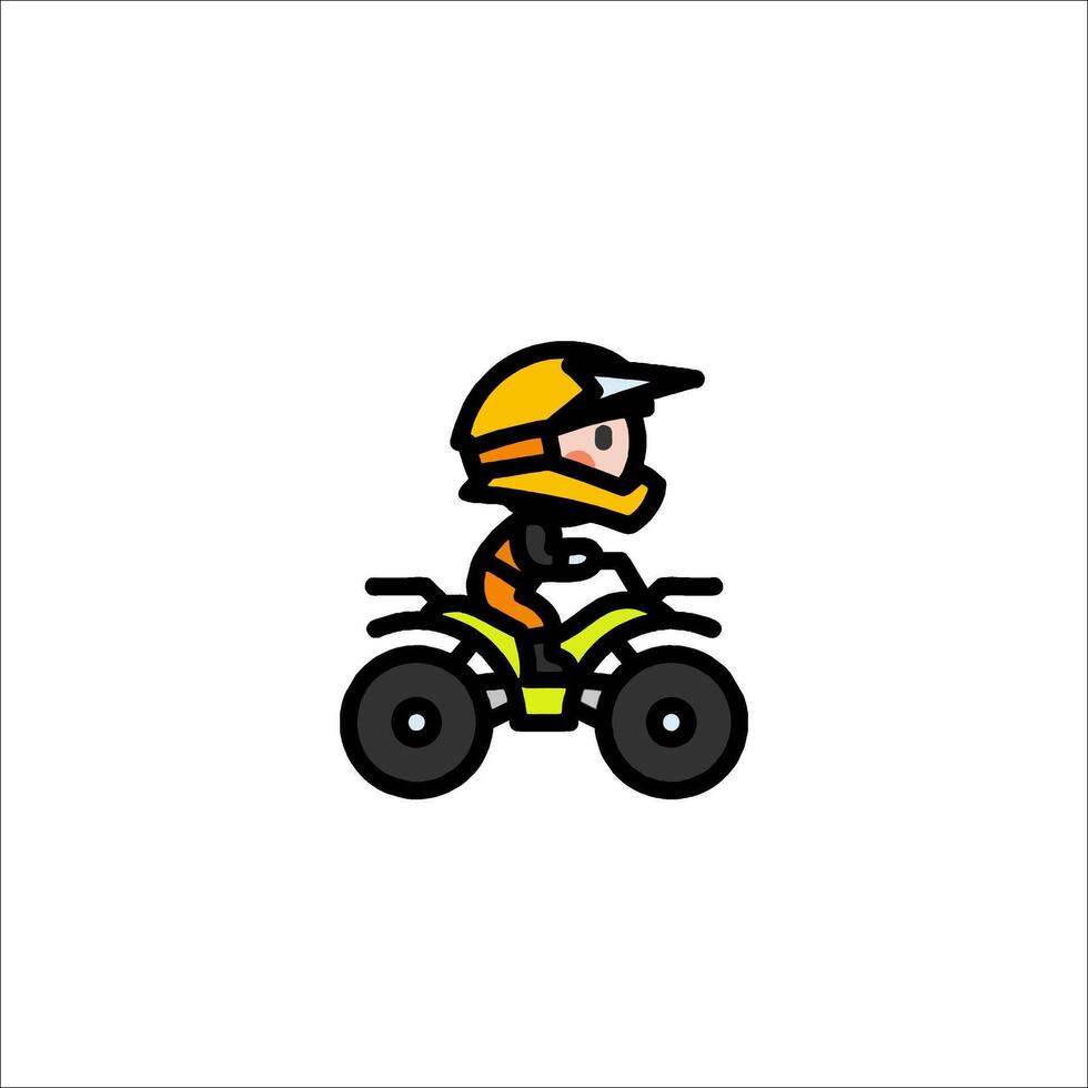 A cartoon character riding a quad bike vector