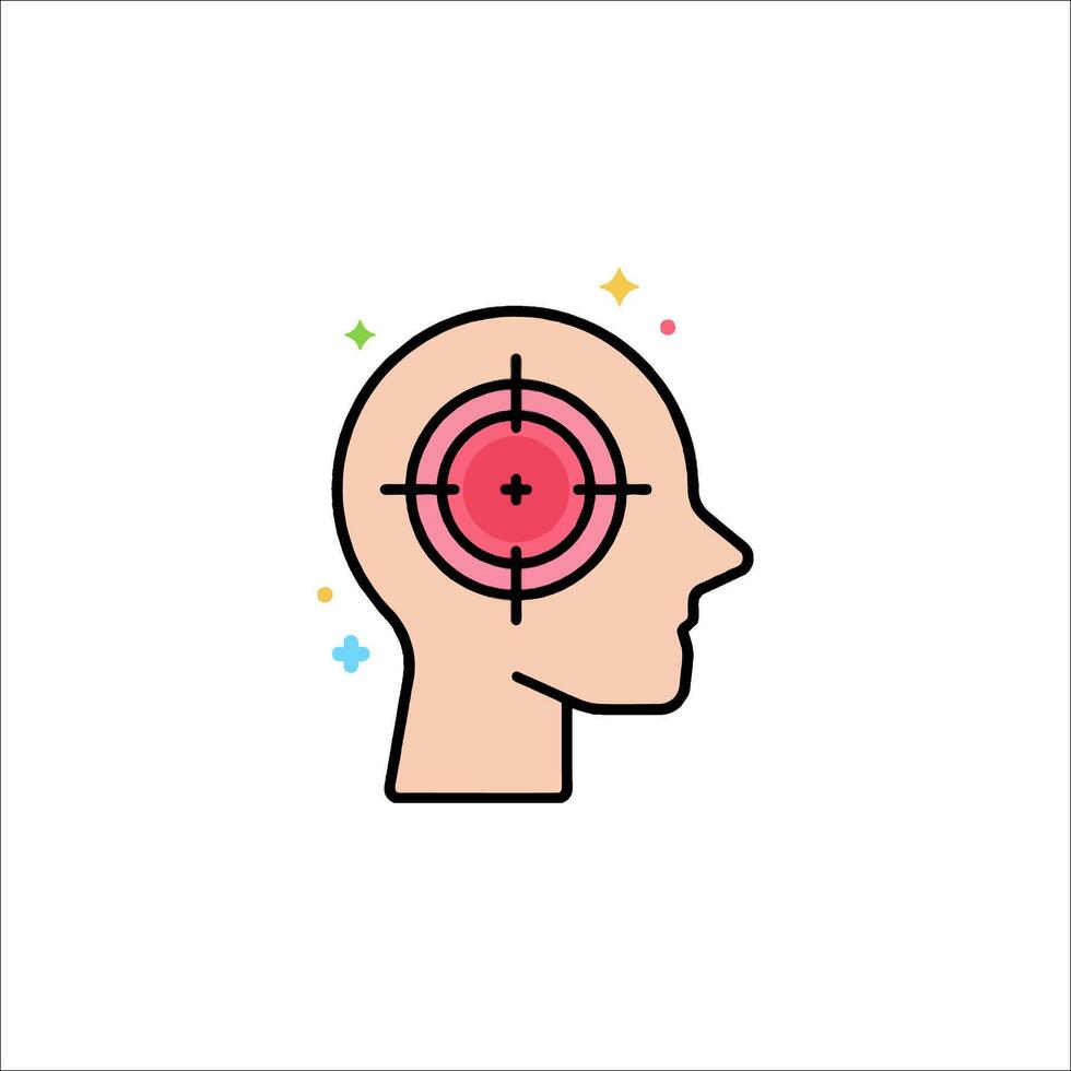 A person's head with a target on it vector