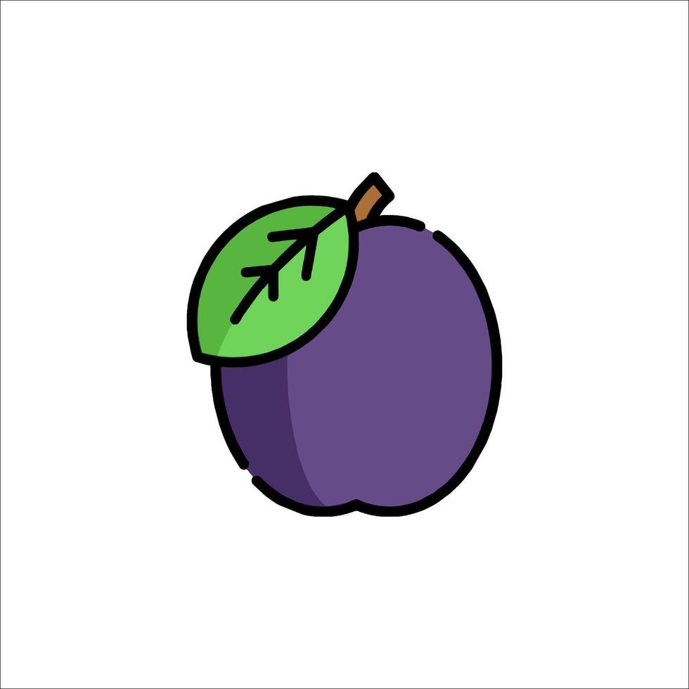 Plum fruit icon illustration vector