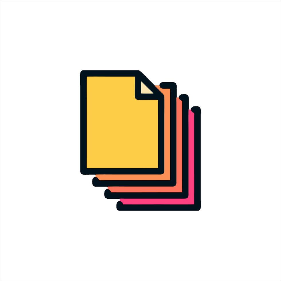 A folder icon with a yellow and pink background vector