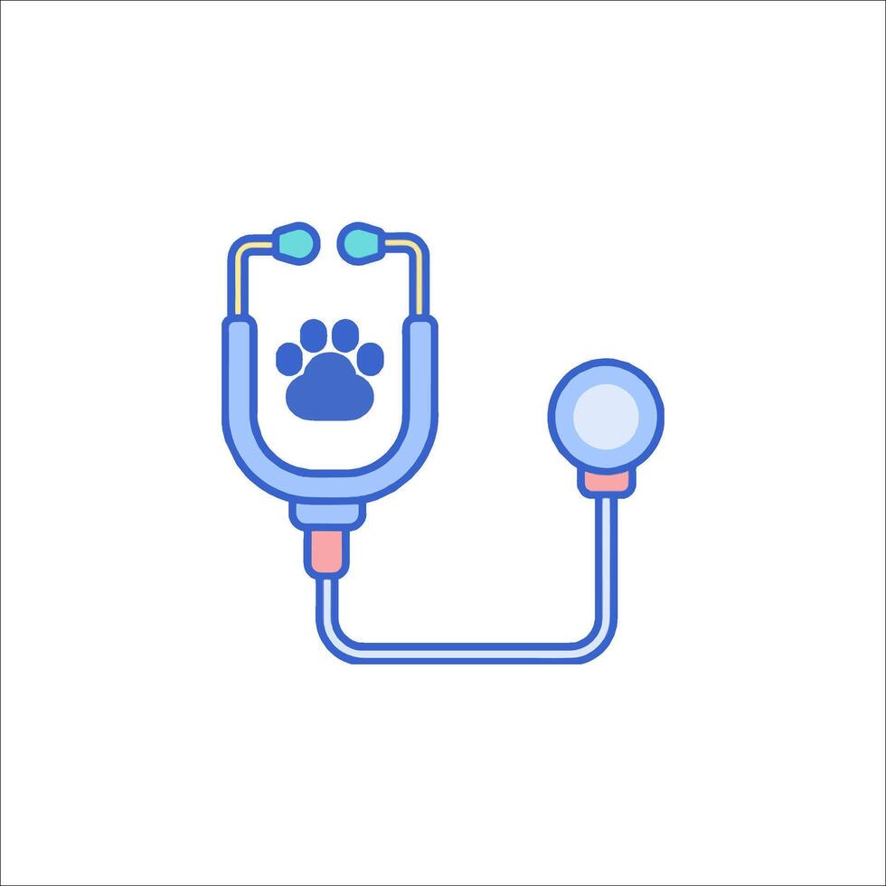 A stethoscope with a paw print on it vector