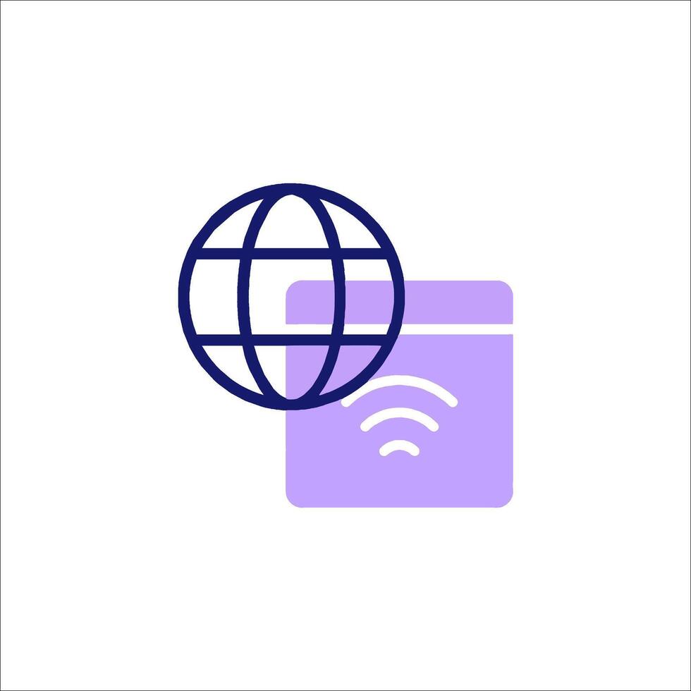 Wifi icon with globe and wifi symbol vector
