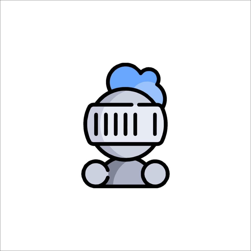 A robot with a helmet on his head vector