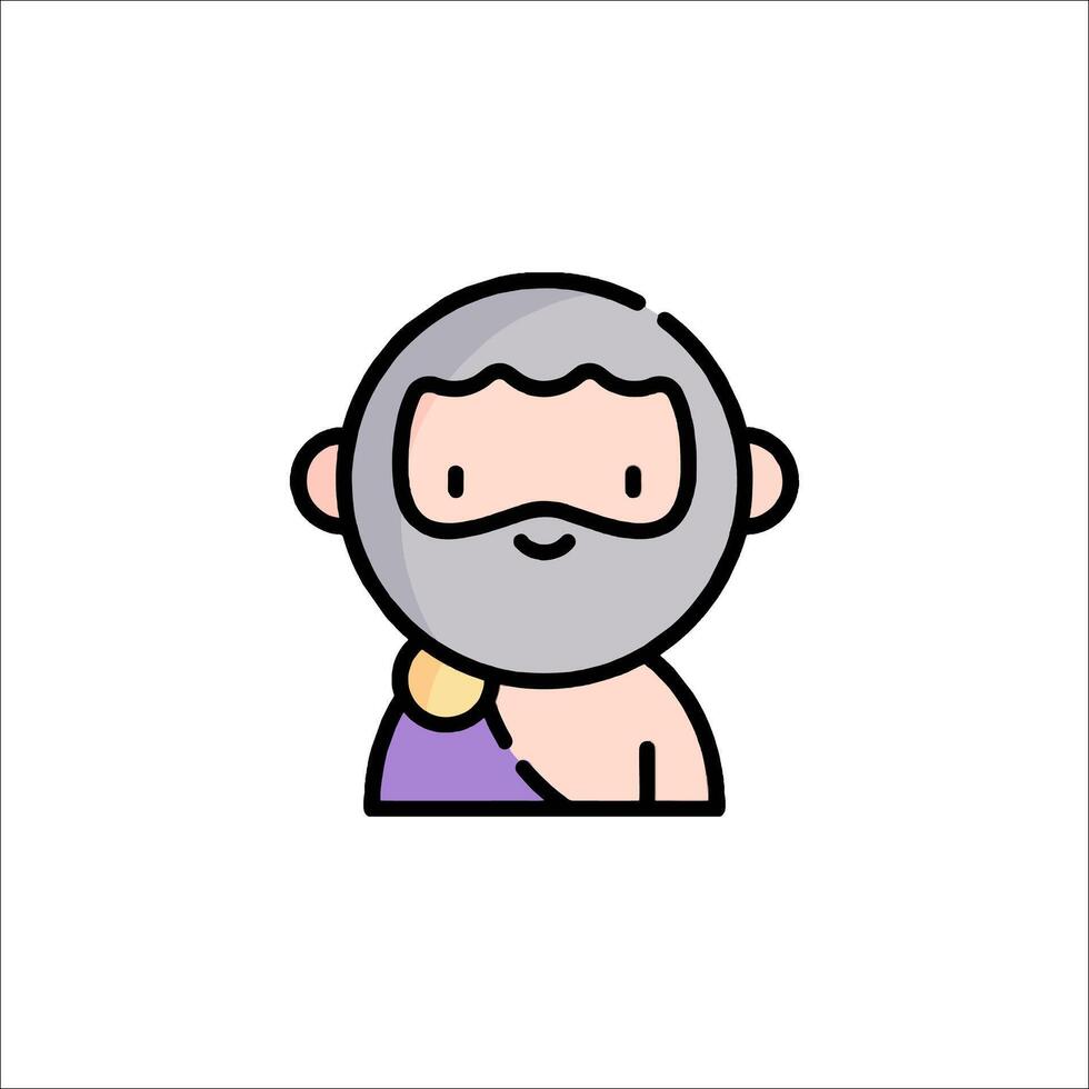 A cartoon man with a beard and a purple shirt vector