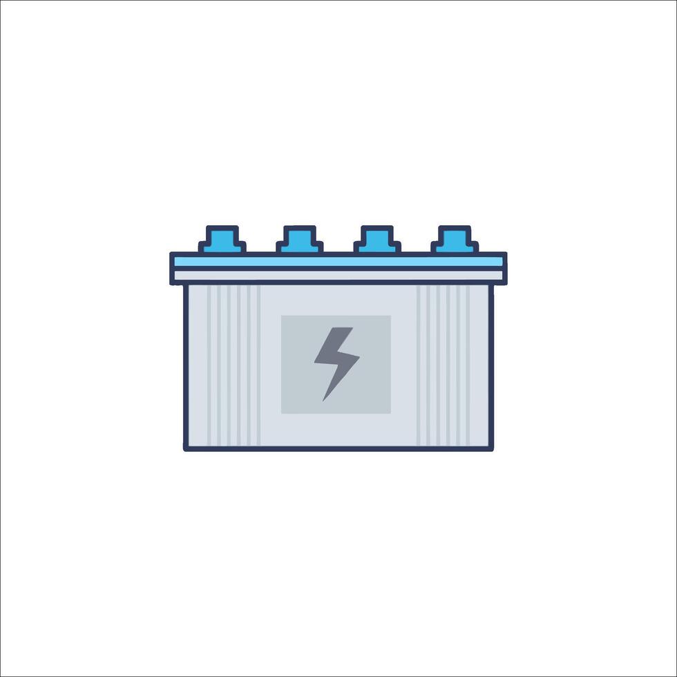 A battery icon with a lightning bolt on top vector