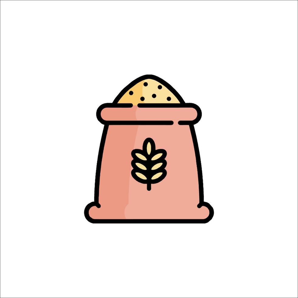 A pink bag with grains of rice in it vector