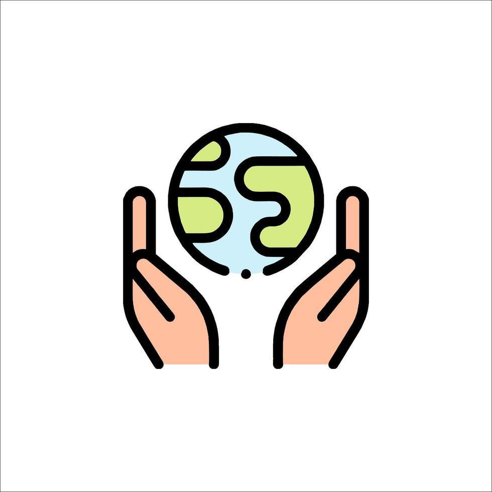 Save the earth icon illustration vector