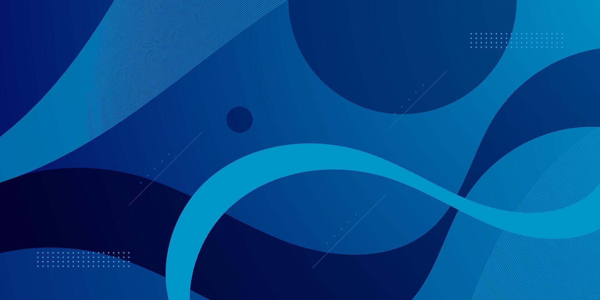 Abstract 3d dark blue wave with circle and shadow shape pattern background. Futuristic wave background. vector