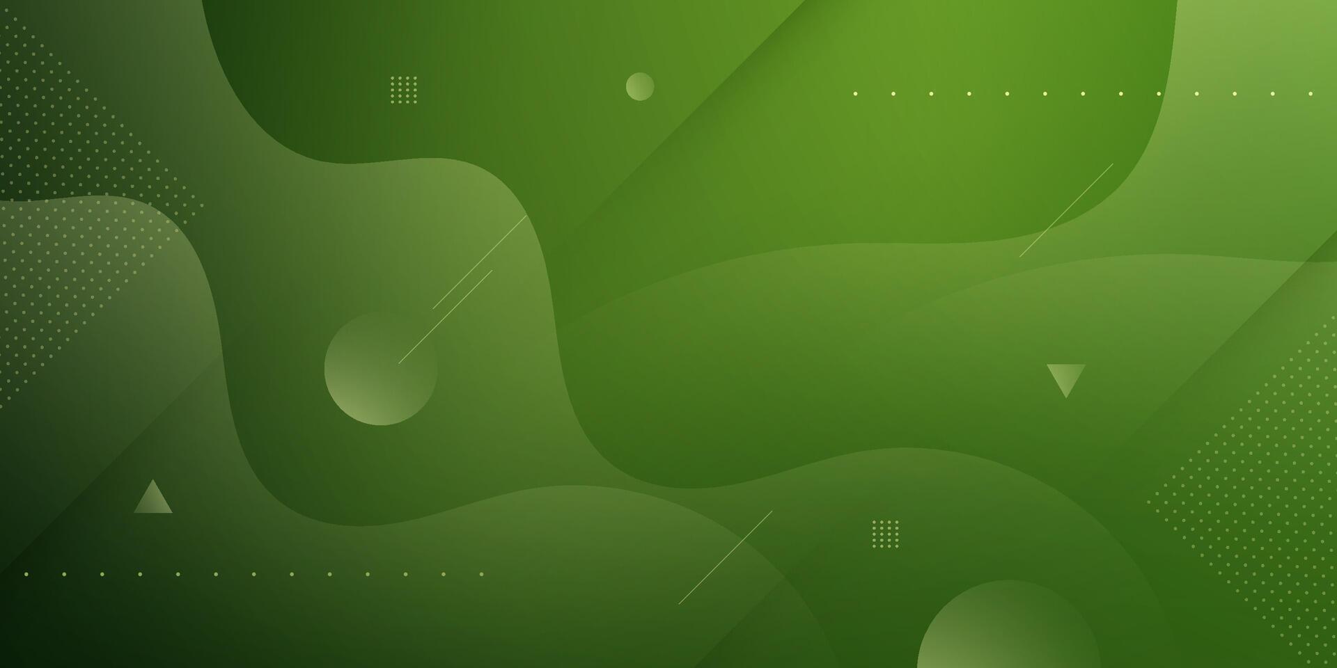 Green wave background with simple shape and lines pattern. Simple wave green design. Modern geometric shapes concept. vector
