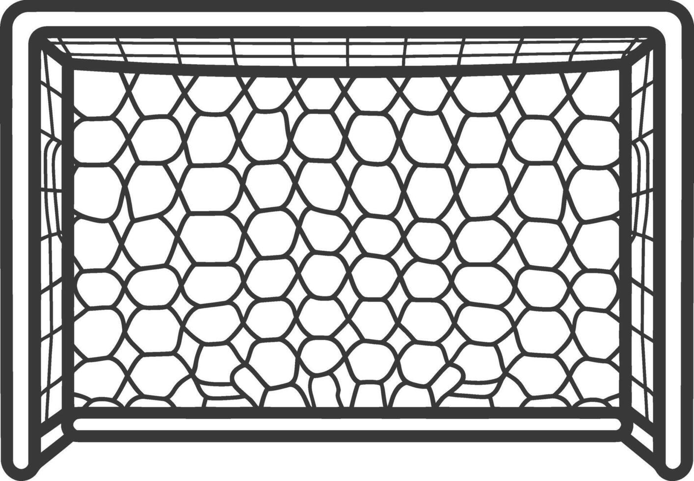 A soccer goal with net on a white background vector