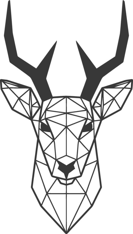 A geometric deer head with horns vector