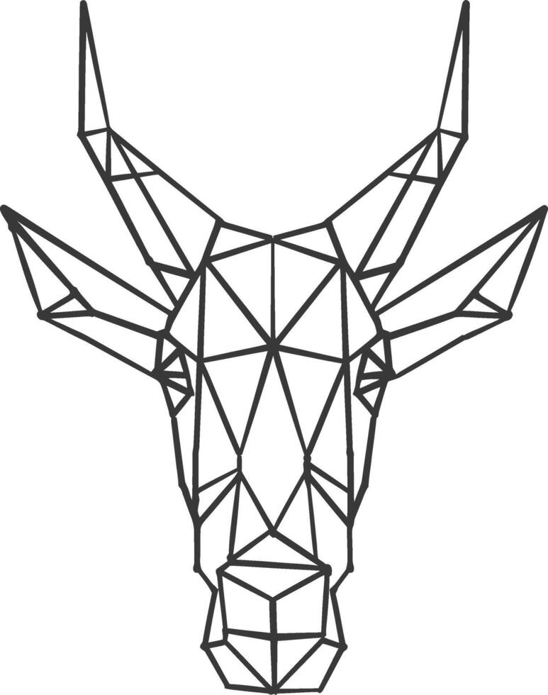 A black and white drawing of a goat head vector