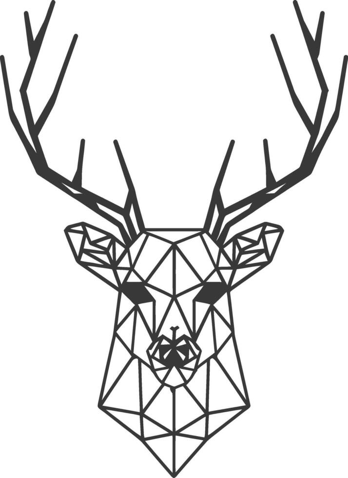 Geometric deer head illustration vector