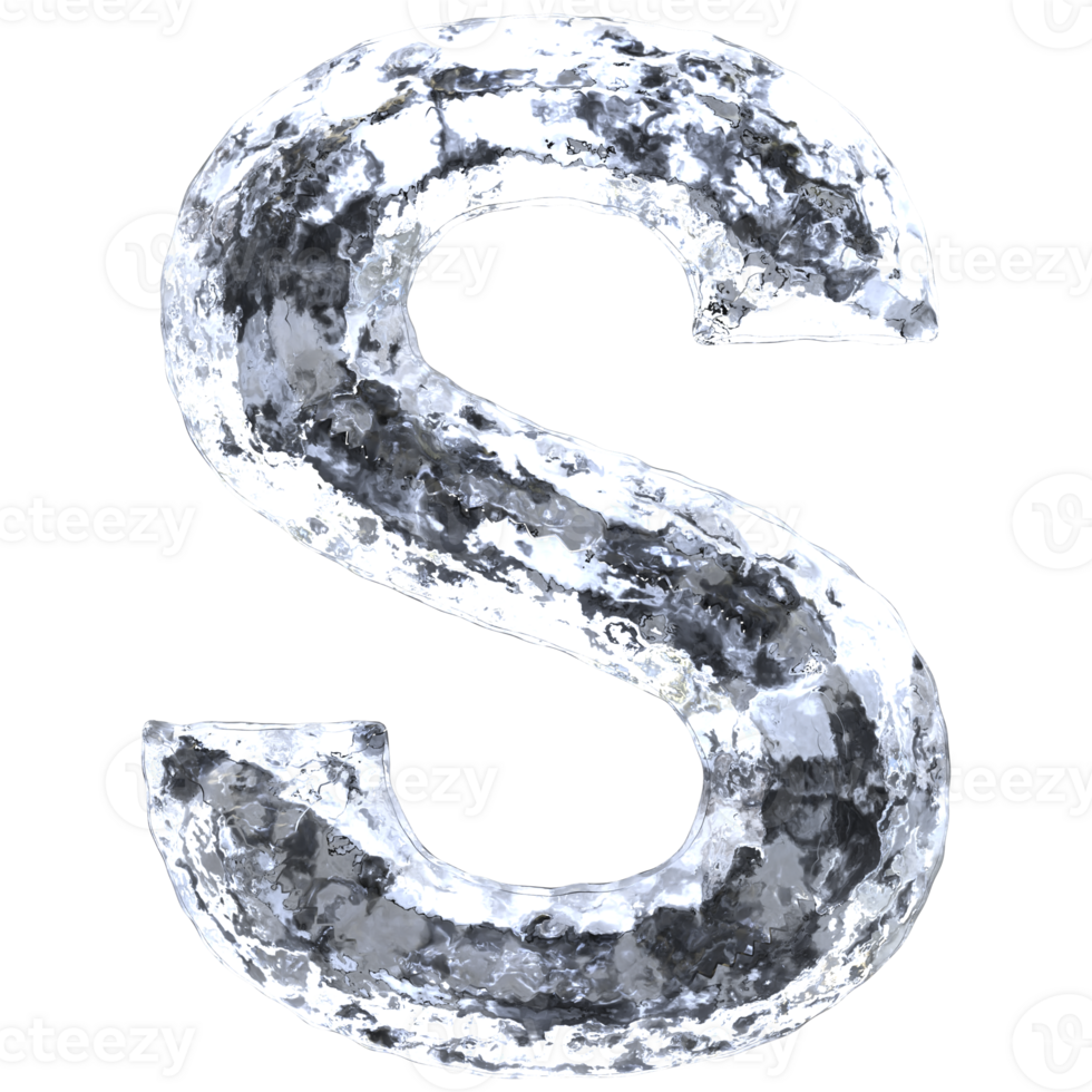 Font S Ice 3D Render png