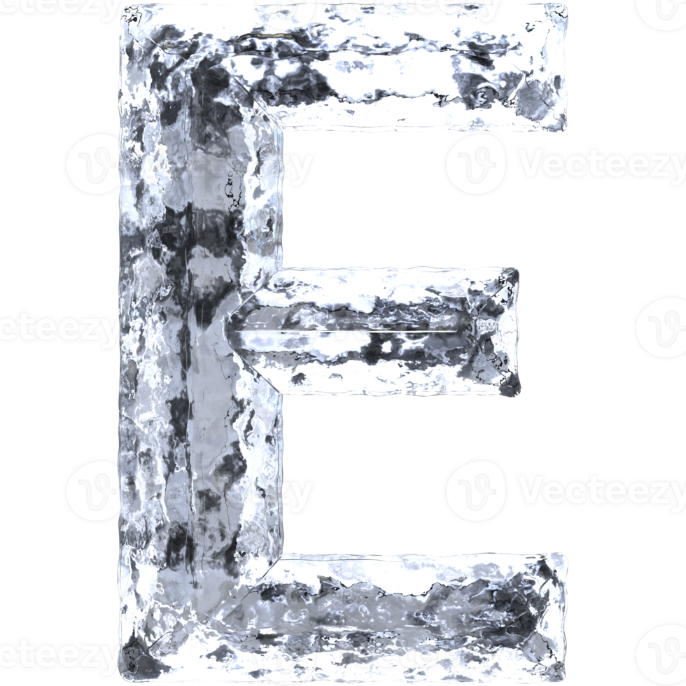 Font E Ice 3D Render png