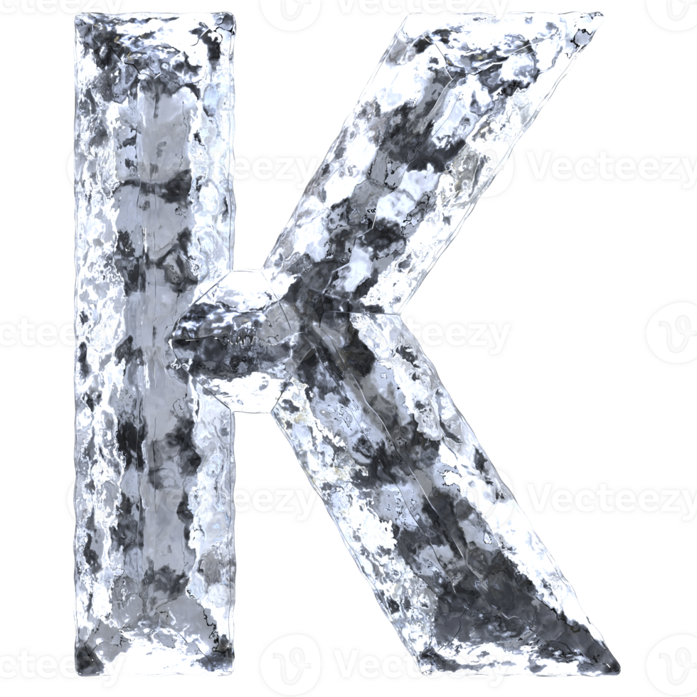 Font K Ice 3D Render png