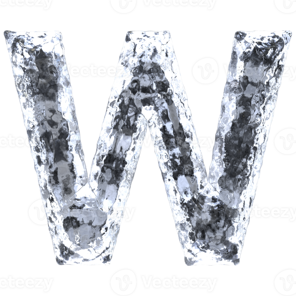 Font W Ice 3D Render png
