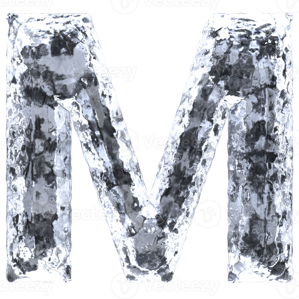 Font M Ice 3D Render png