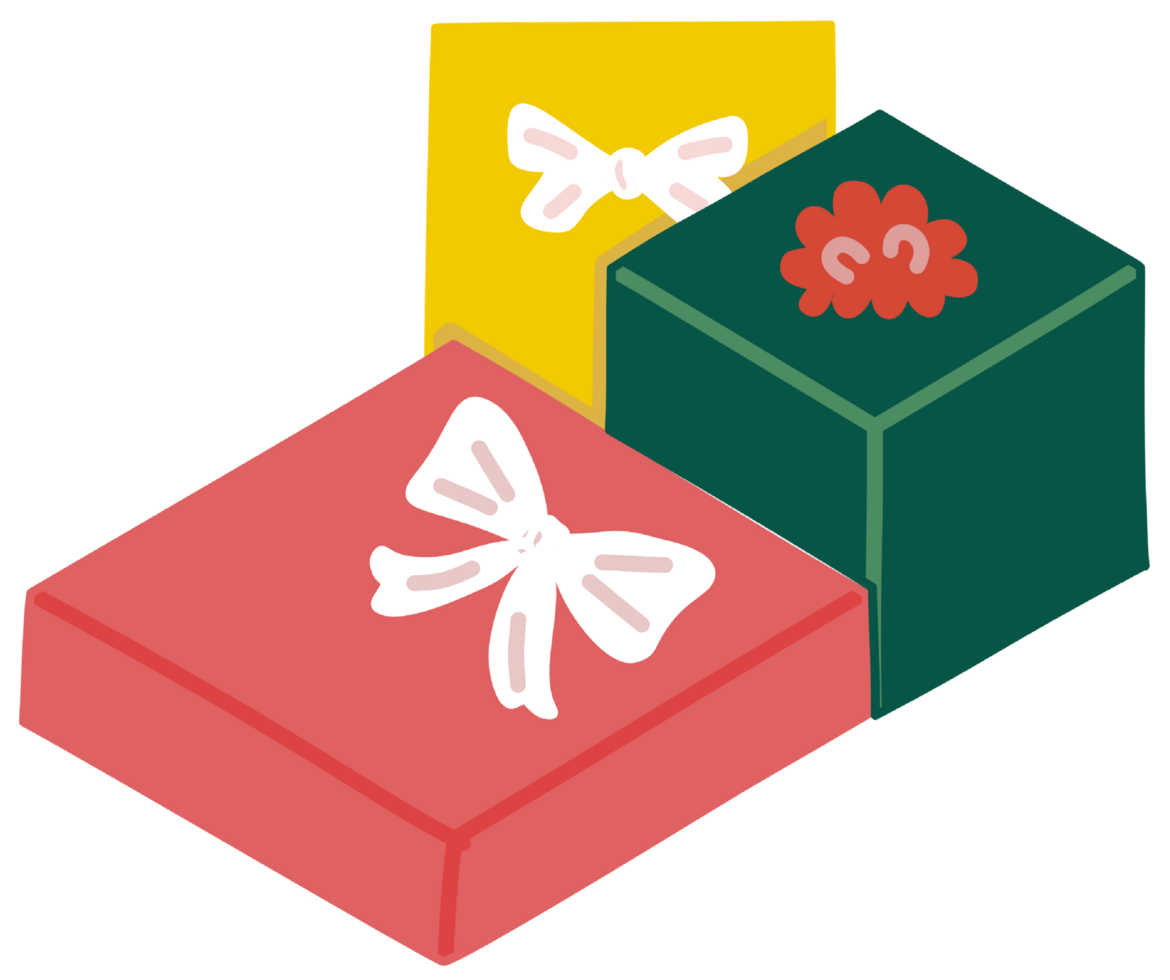 gift box with a ribbon and bow, decorated png