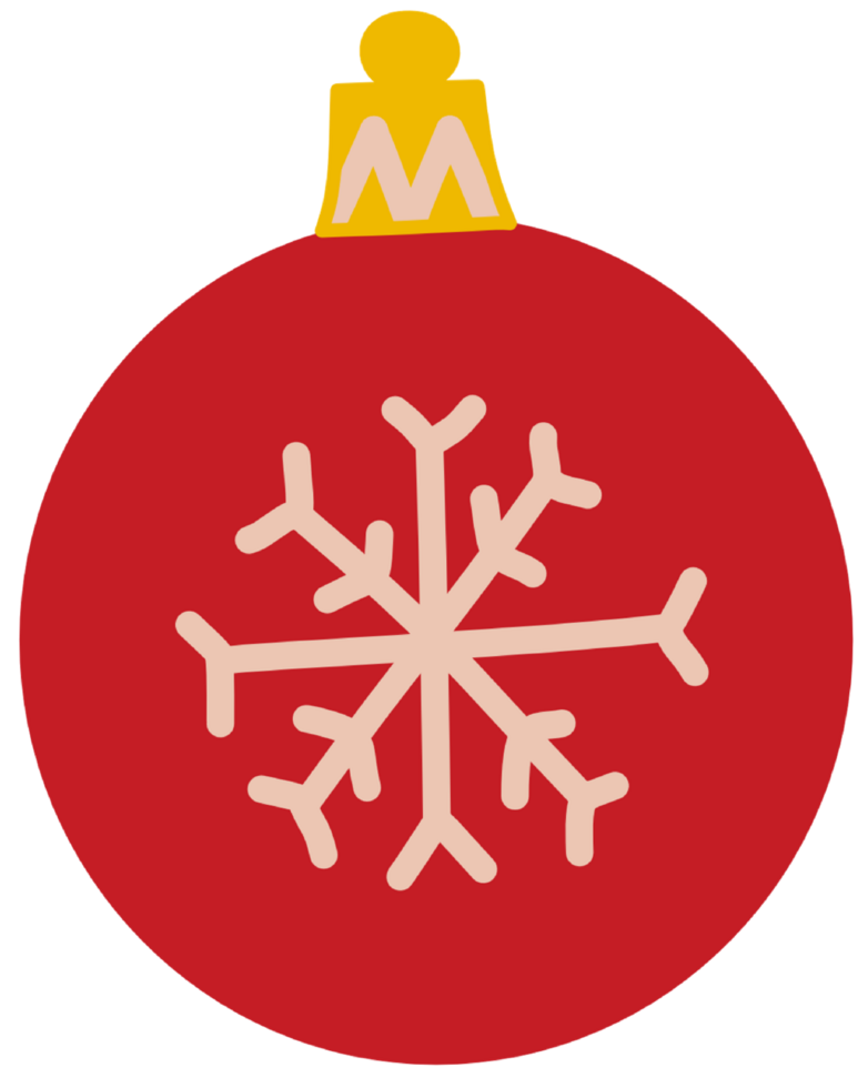 red christmas ball watercolor isolated on transparent background cutout png
