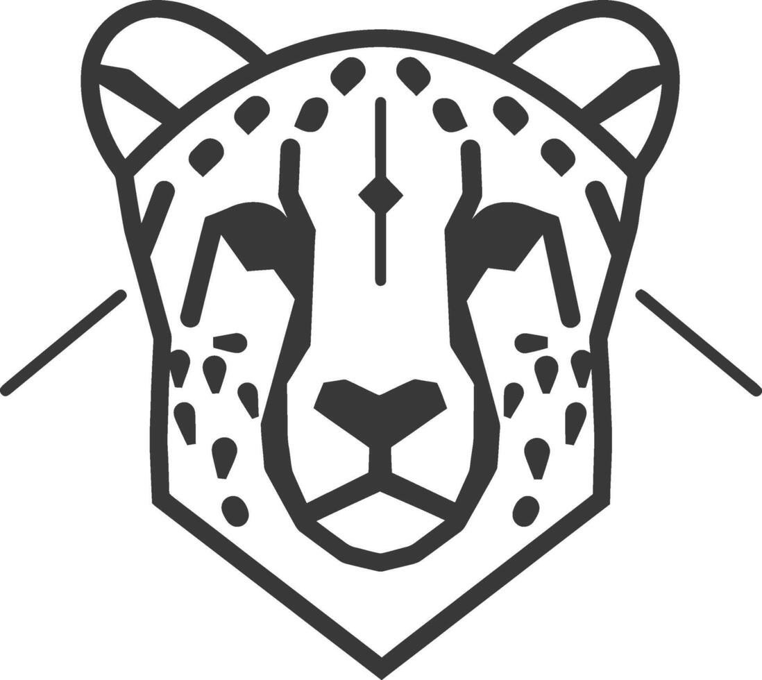 A black and white cheetah head logo vector