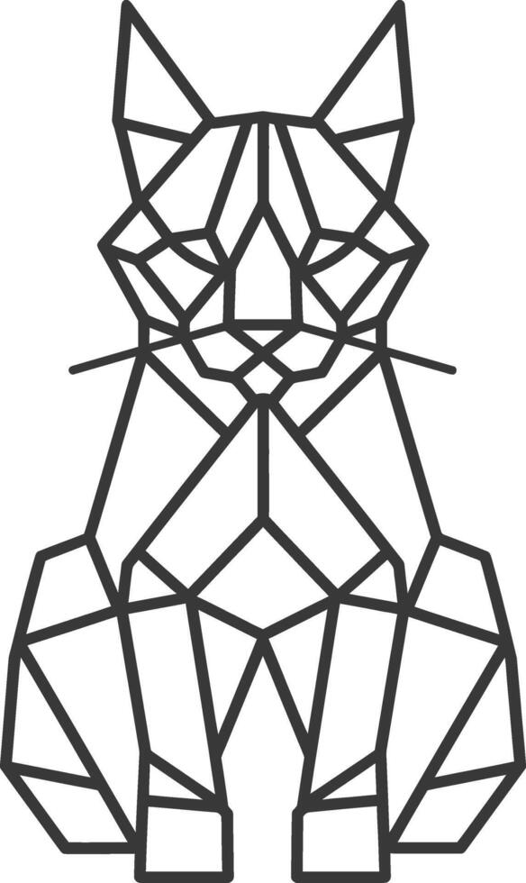 A geometric cat design on a white background vector