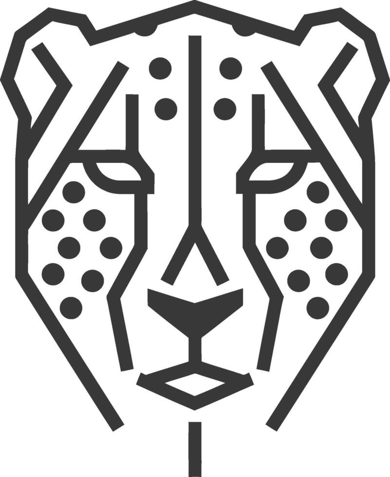 A black and white cheetah head logo vector
