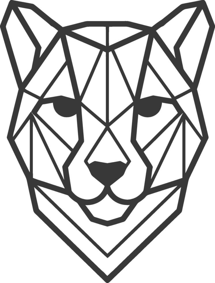 A geometric drawing of a cat's head vector