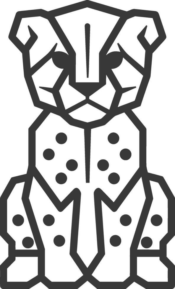 A black and white drawing of a cheetah vector