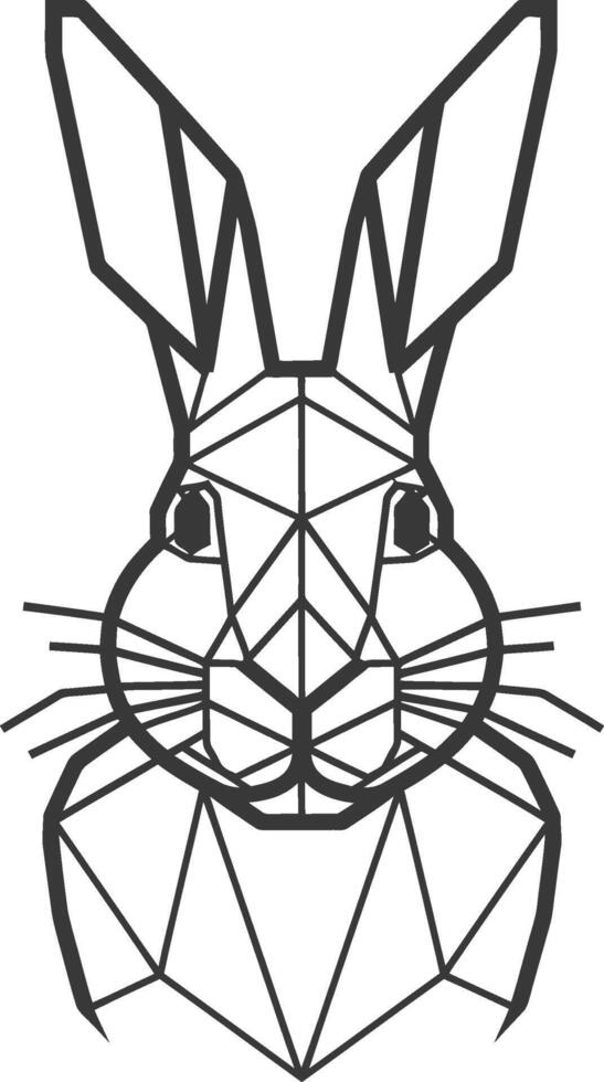 A black and white drawing of a rabbit vector