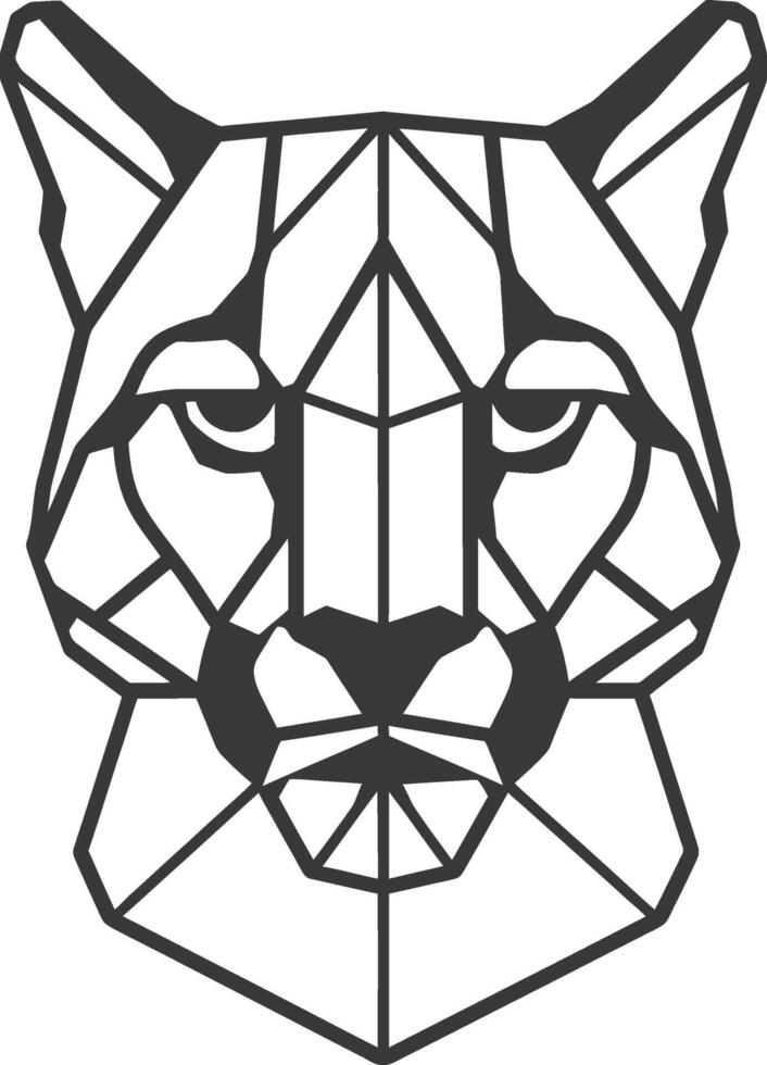 A geometric drawing of a cat's head vector