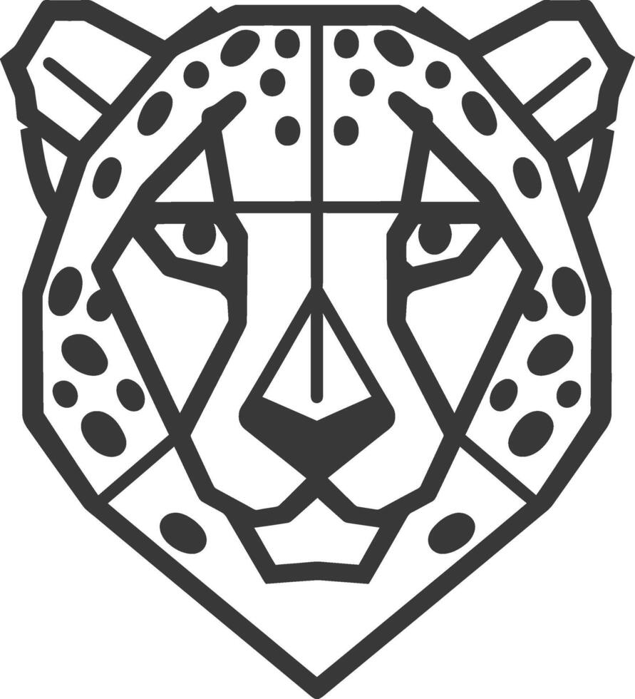 A black and white drawing of a leopard vector