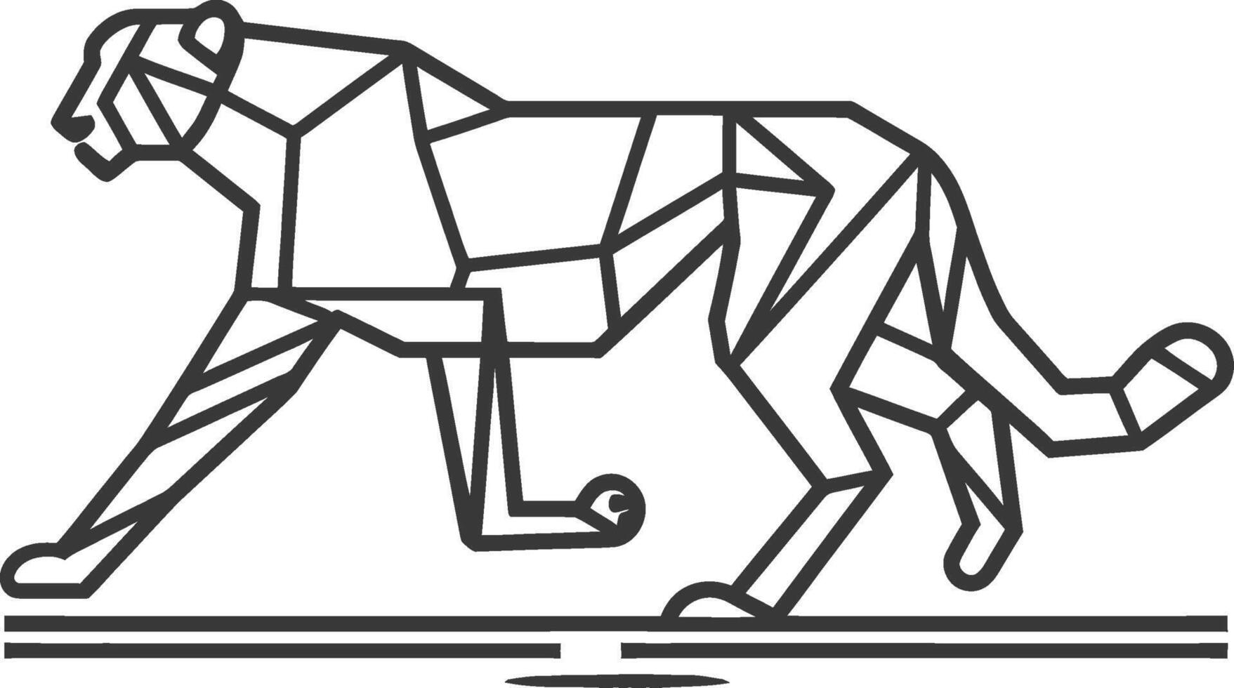 A black and white logo of a cheetah vector