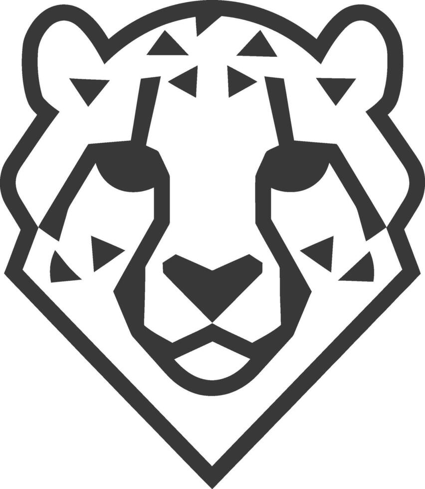 A black and white logo of a leopard vector