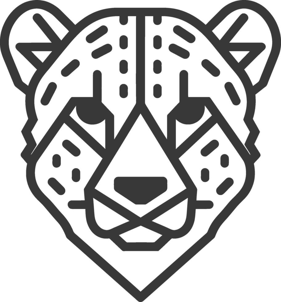 A black and white cheetah head icon vector