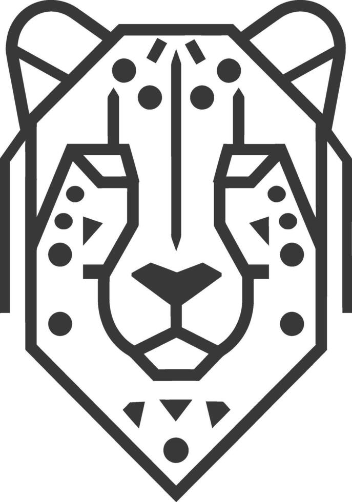 A black and white line drawing of a leopard vector