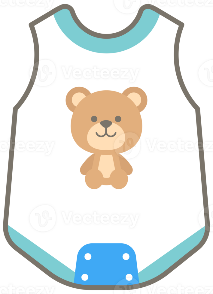 Kid Hand Drawn Cute and Colorful Baby Elements teddy bear romper png