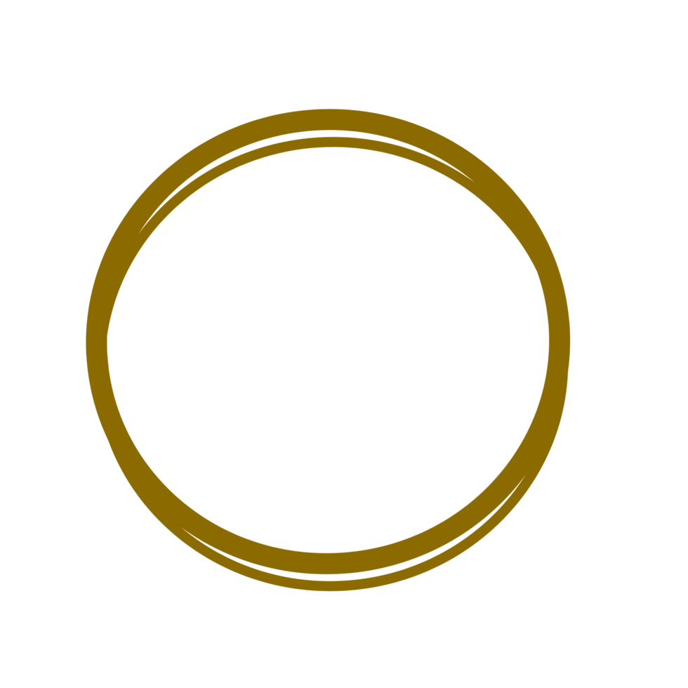 Golden line circle frame png