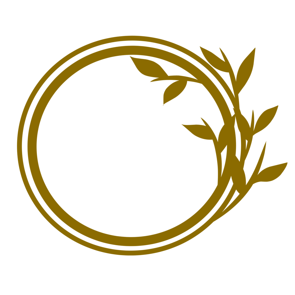 a round frame with leaves and branches on it png