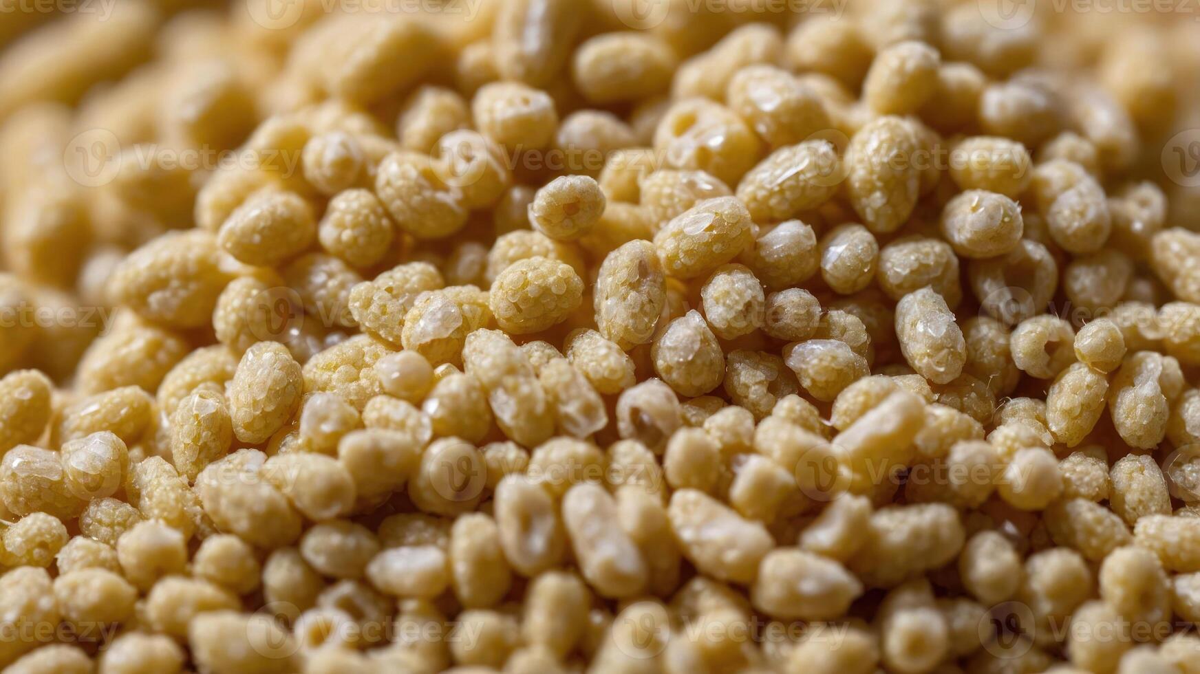 Close-up of small, light-colored cereal grains, showcasing texture and shape. photo