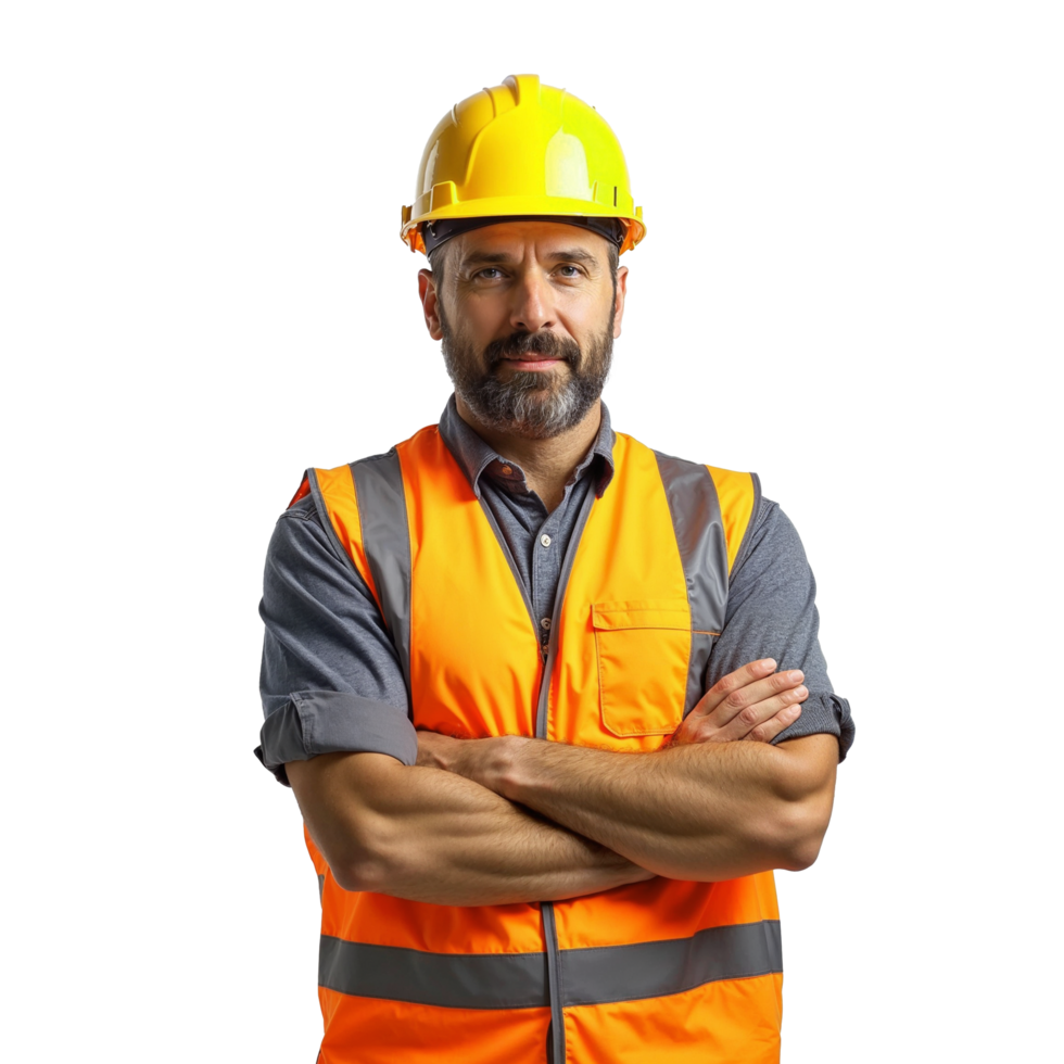 Young construction worker in hard hat Keywords png