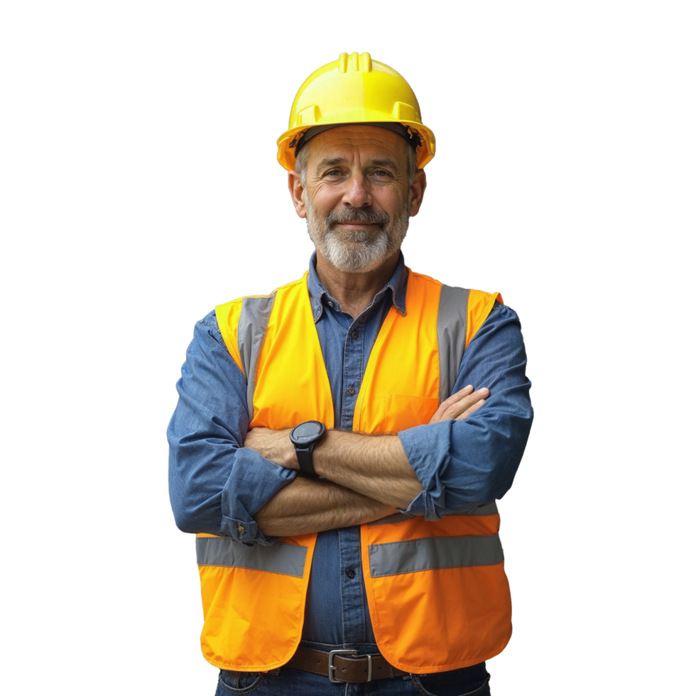 A Smiling Middle Aged Construction Worker png