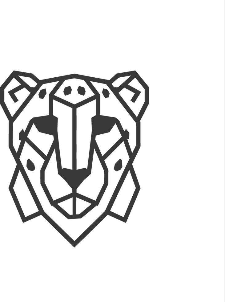 A black and white logo of a leopard vector