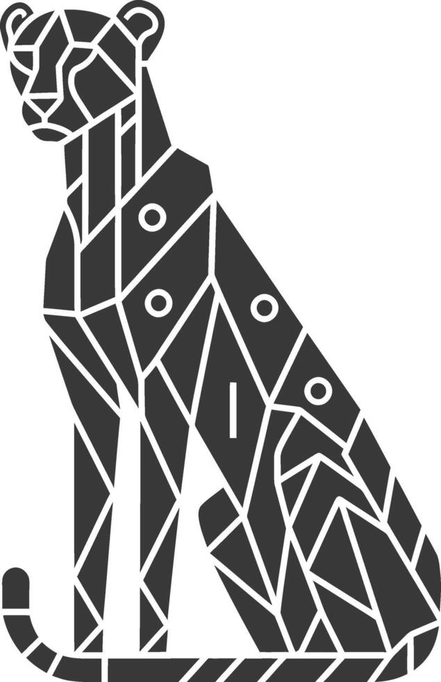 A black and white cheetah silhouette vector