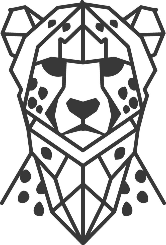 A black and white drawing of a cheetah vector