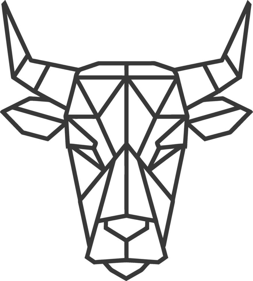 Bull head geometric illustration illustration vector