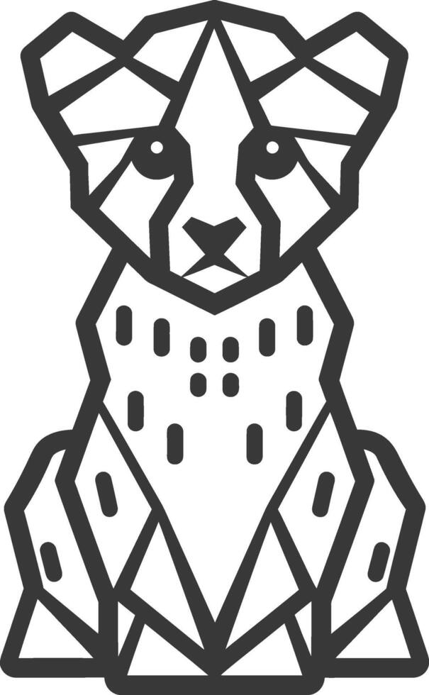 A black and white drawing of a cheetah vector