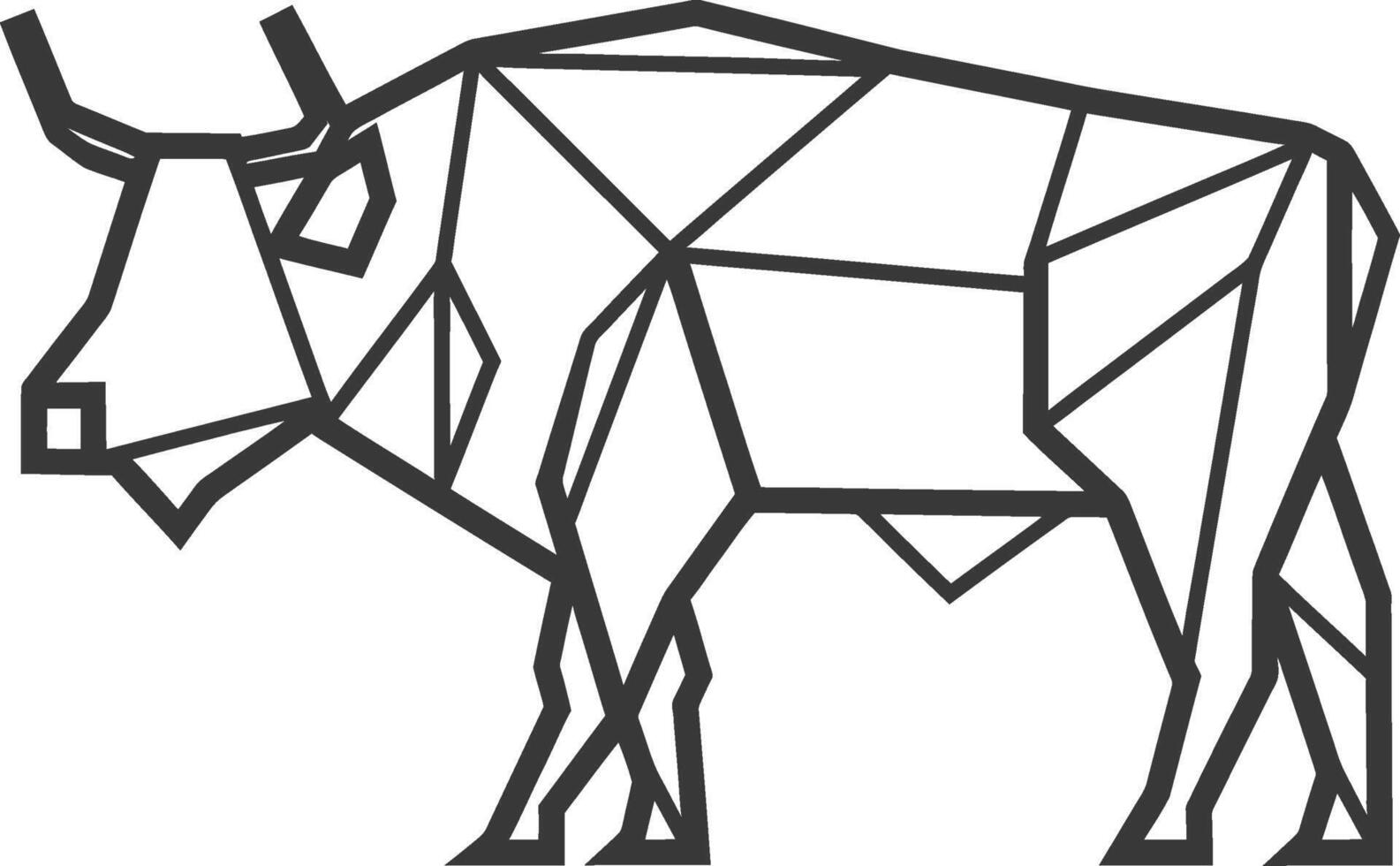 A black and white drawing of a bison vector