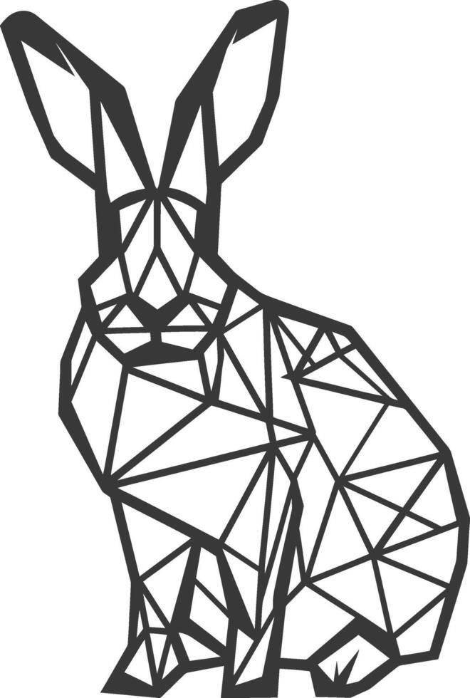 A black and white drawing of a rabbit vector